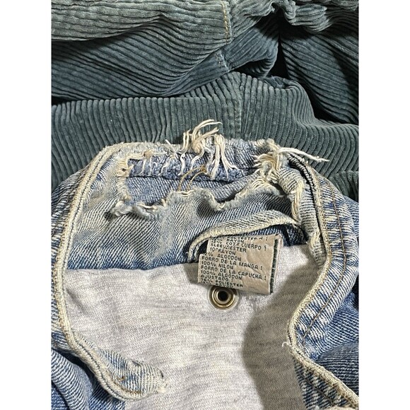 Vintage Denim Corduroy Jeans Jacket Outbrook Women Sz M Hooded Button/Zip - Picture 5 of 7
